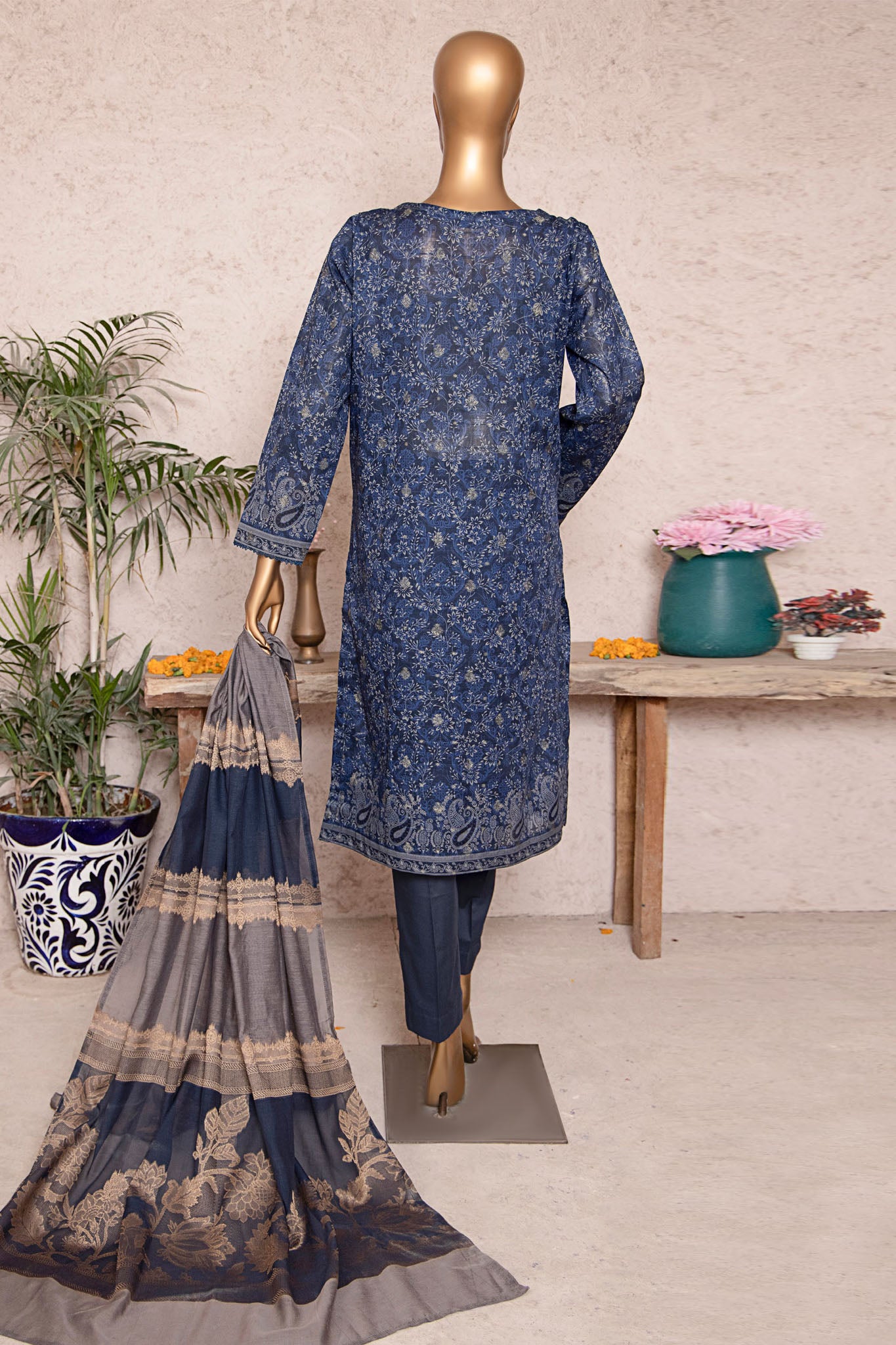 HZ Unstitched 3 Piece Turkish Jacquard Vol-02 Collection-TJS-1207