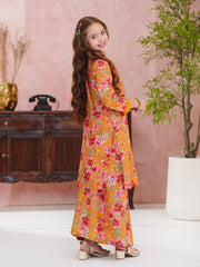 Tng By Md Stitched Kids-Neena | Gharara Set | Orange | Kids