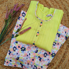 Hiba Fashion Limes and peaches 2 pcs lawn suit-(TWB-002)
