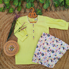 Hiba Fashion Limes and peaches 2 pcs lawn suit-(TWB-002)