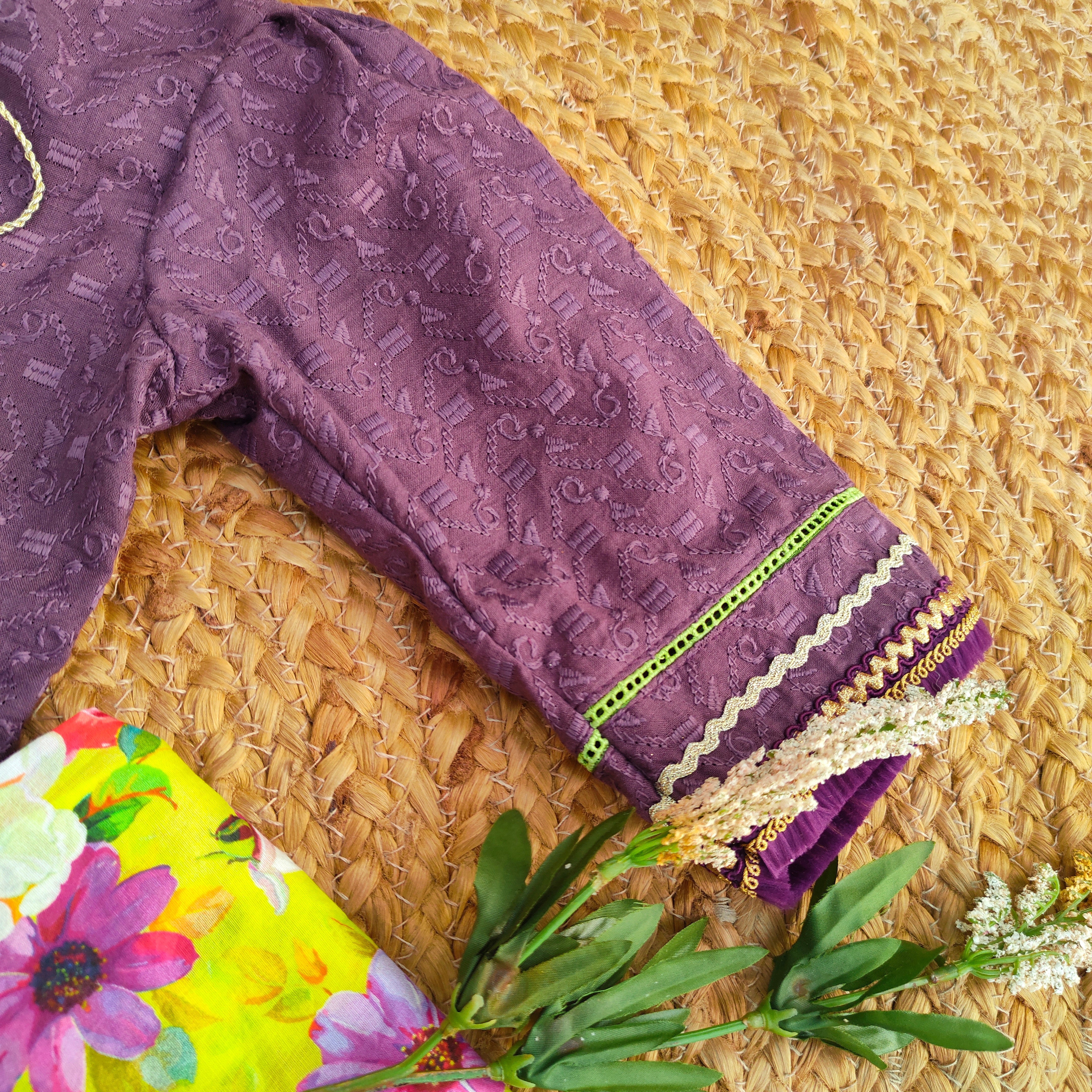 Hiba Fashion Mauve chikankari 2 pcs festive dress-(TWF-001)