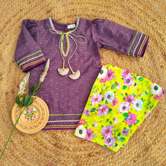 Hiba Fashion Mauve chikankari 2 pcs festive dress-(TWF-001)