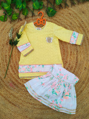 Hiba Fashion Yellow chikankari 2 pcs festive dress-(TWF-003)