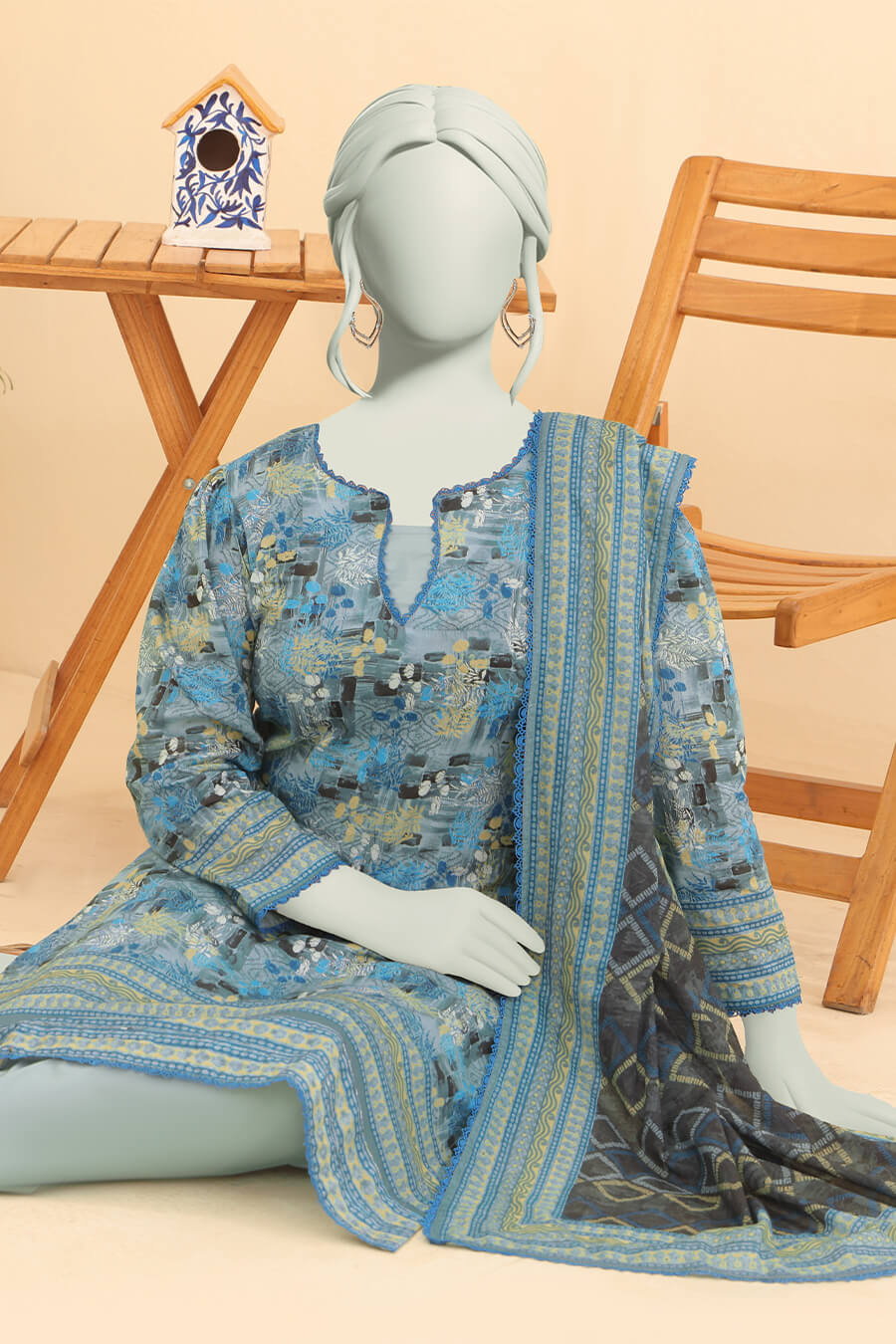 Summer Bloom Edition By Almeerah Unstitched 3 Piece Digital Printed Lawn Collection'2025-Teal Breeze