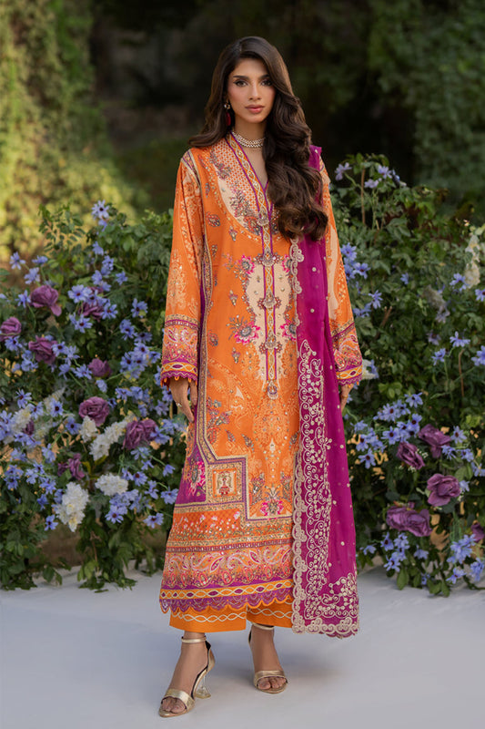 Qalamkar Unstitched 3 Piece Luxe Silk Collection'2024-UA-03-Alma