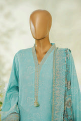 Bin Saeed Stitched 3 Piece Luxury Eid Festive With Flapper Suit-UA-3050-FEROZI