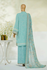 Bin Saeed Stitched 3 Piece Luxury Eid Festive With Flapper Suit-UA-3050-FEROZI