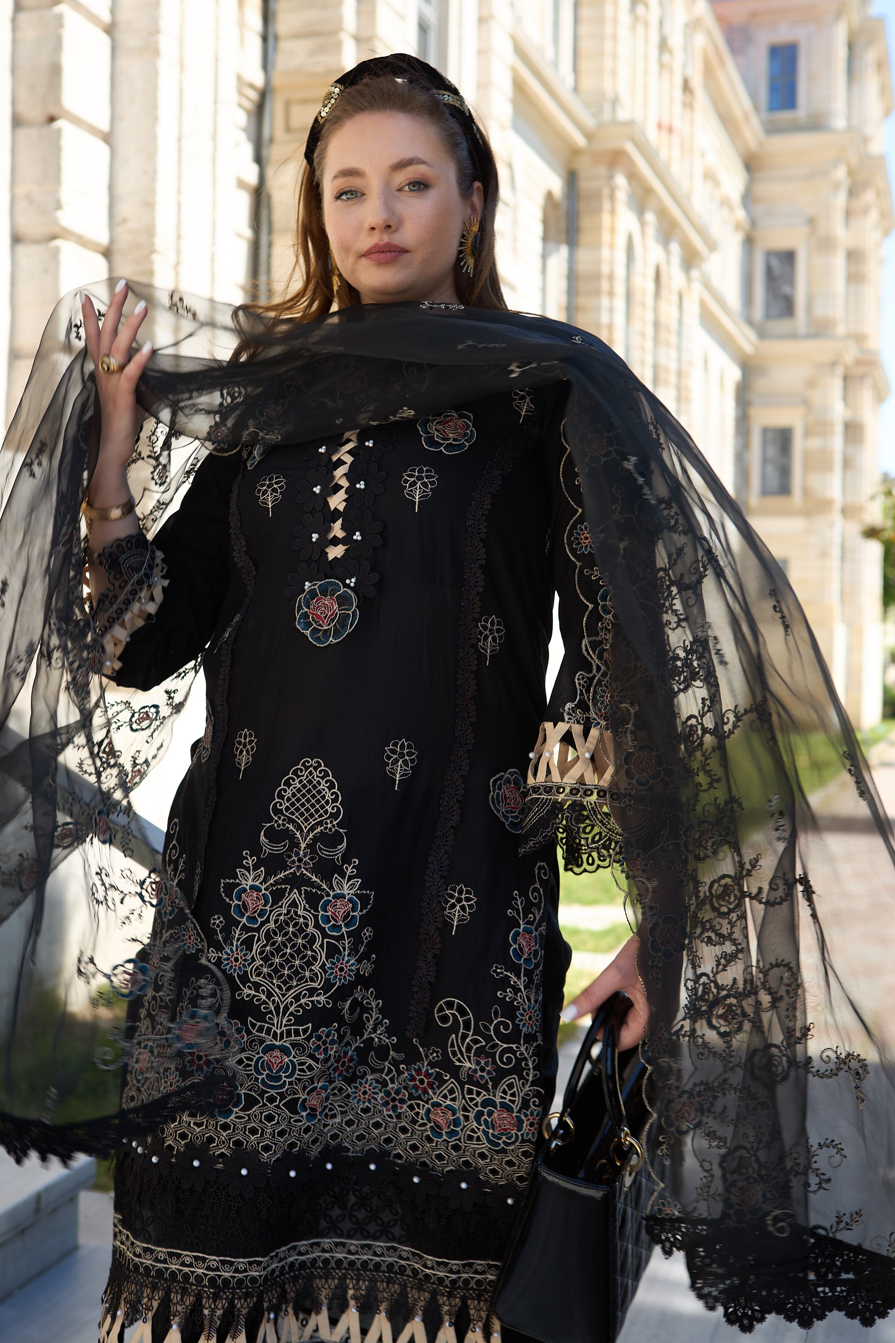 Huma Gul Unstitched 3 Piece Luxury Emb Lawn Collection'2025-Cala HG-06