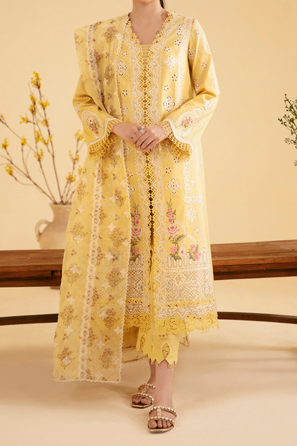 Qlinekari By Qalamkar Unstitched 3 Piece Emb Lawn Collection'2024-SQ-12-Zhian