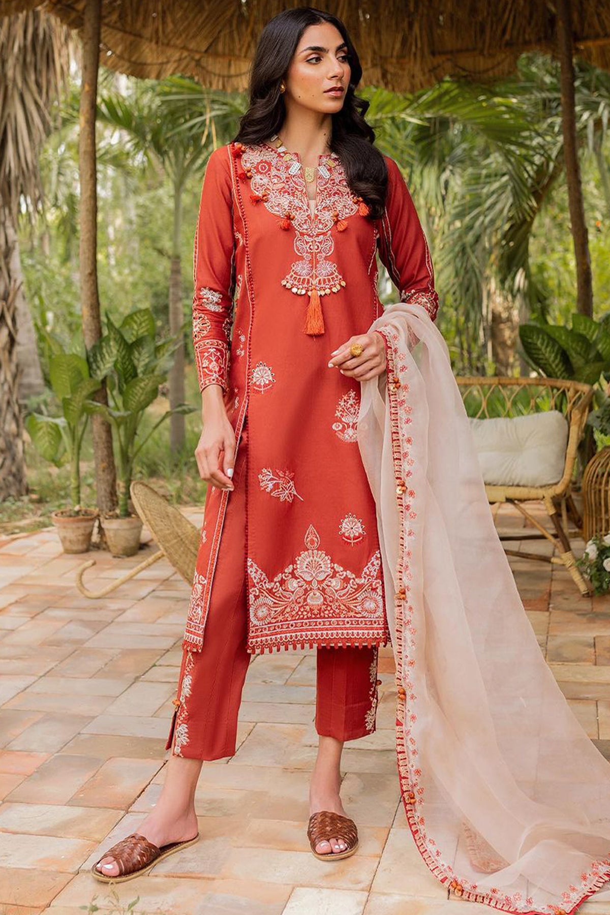 Siraa Lawn By Sadaf Fawad Khan Unstitched 3 Piece Emb Lawn Vol-02 Collection'2024-14-Faizah-B