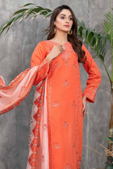 Aarah By Tawakkal Stitched 3 Piece Fancy Emb Lawn Collection'2024-D-2825