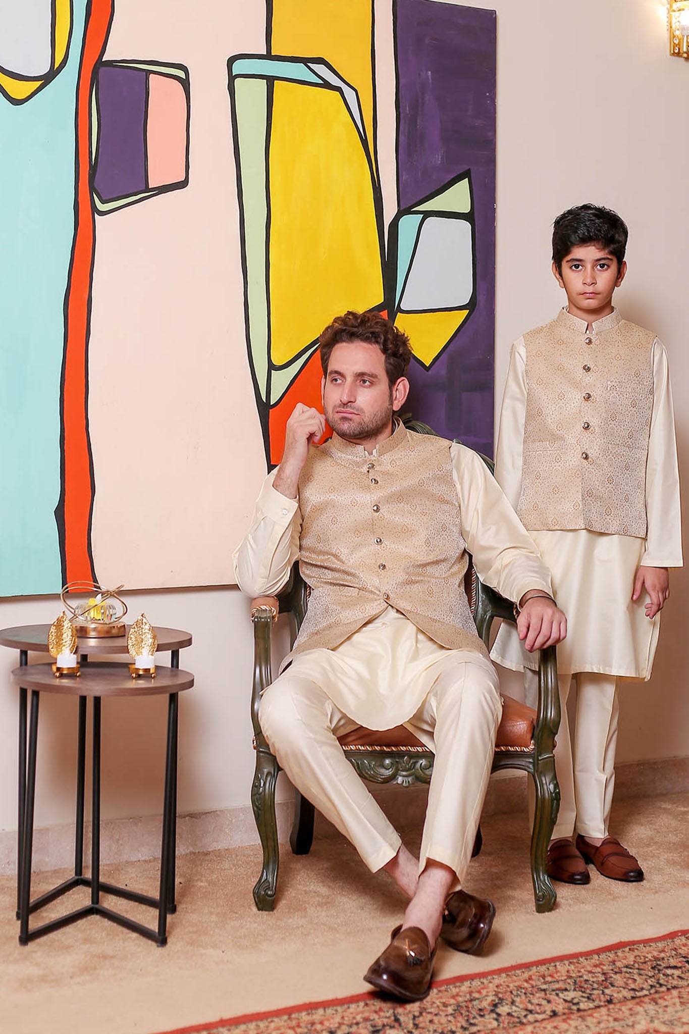 Real Image Mens Waist Coat Collection'2025-WP - 161 Gold
