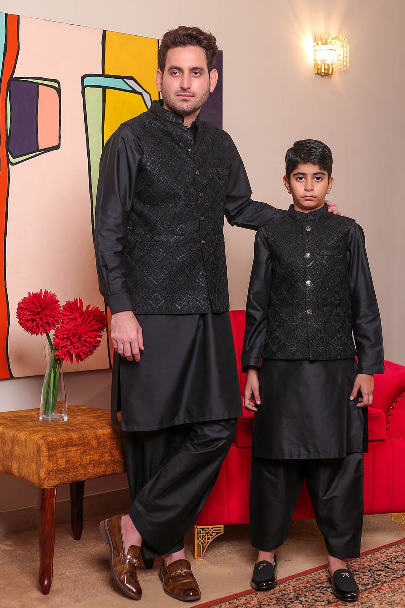 Real Image Mens Waist Coat Collection'2025-OW - 044 Black