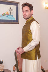Real Image Mens Waist Coat Collection'2025-WP - 158 Olive