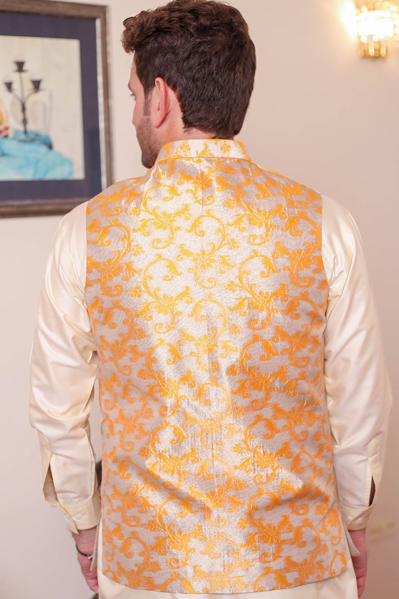Real Image Mens Waist Coat Collection'2025-OW - 046 Yellow
