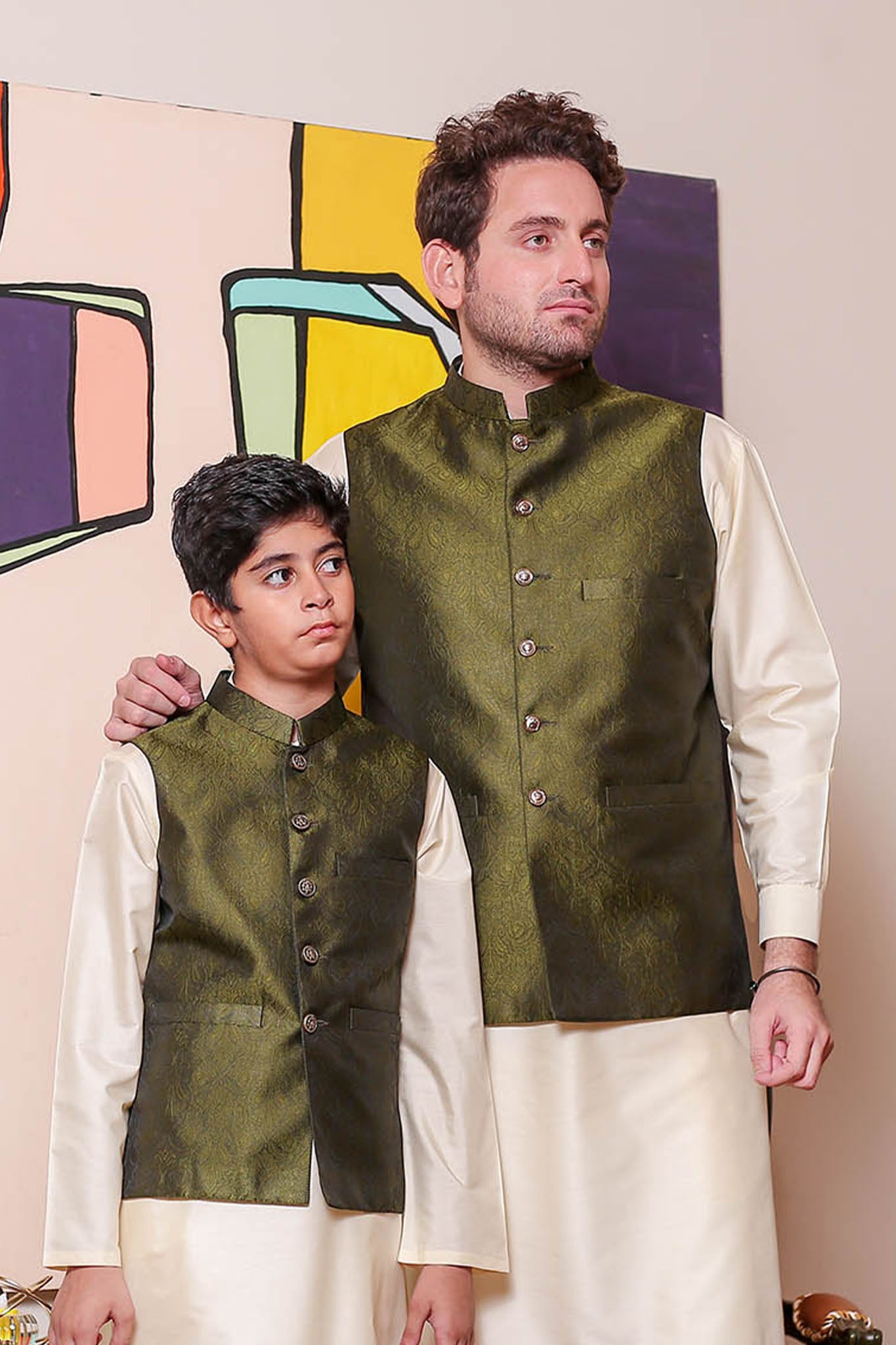 Real Image Mens Waist Coat Collection'2025-OW - 040 Green