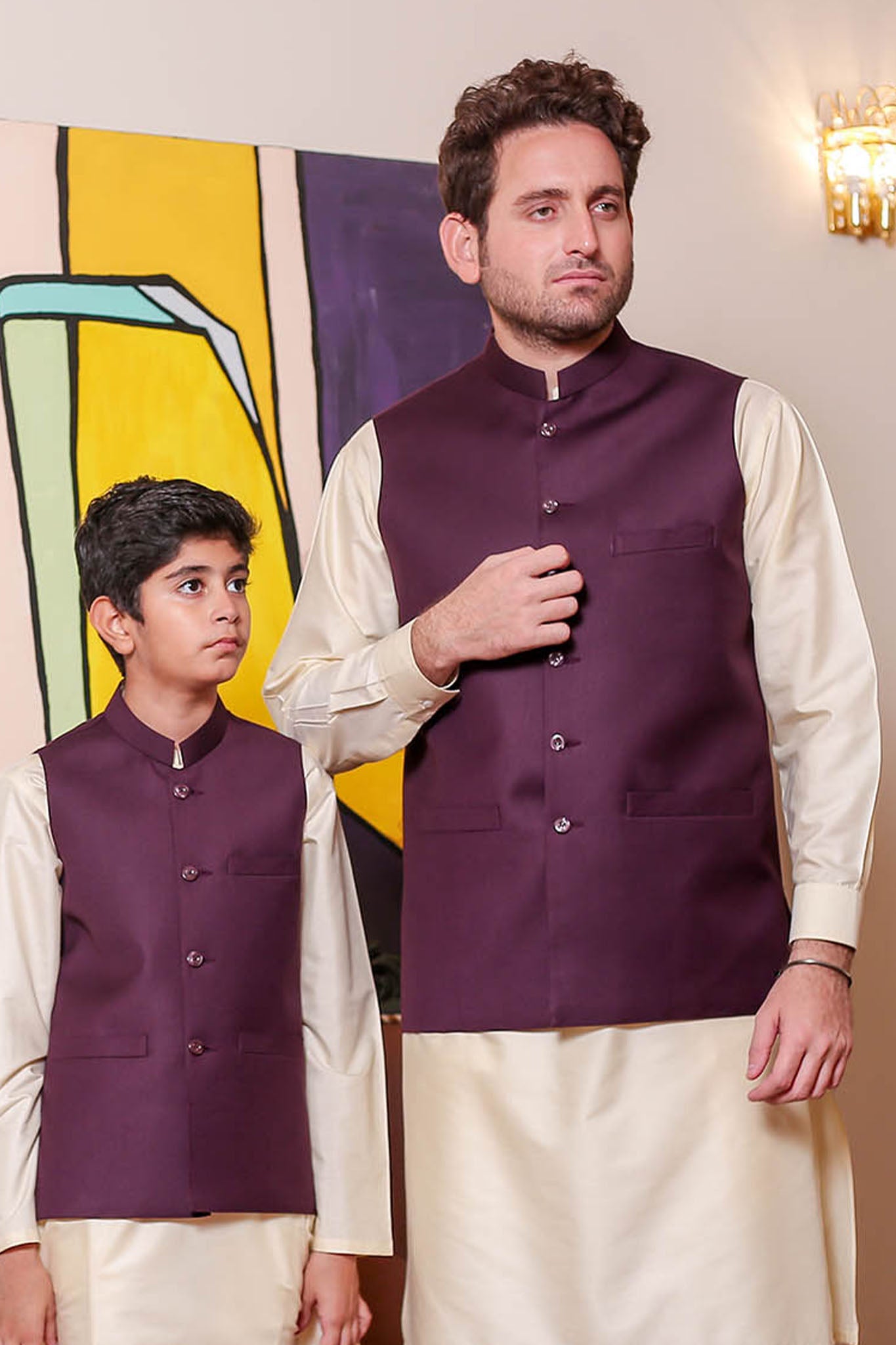 Real Image Mens Waist Coat Collection'2025-OW - 038 Magenta