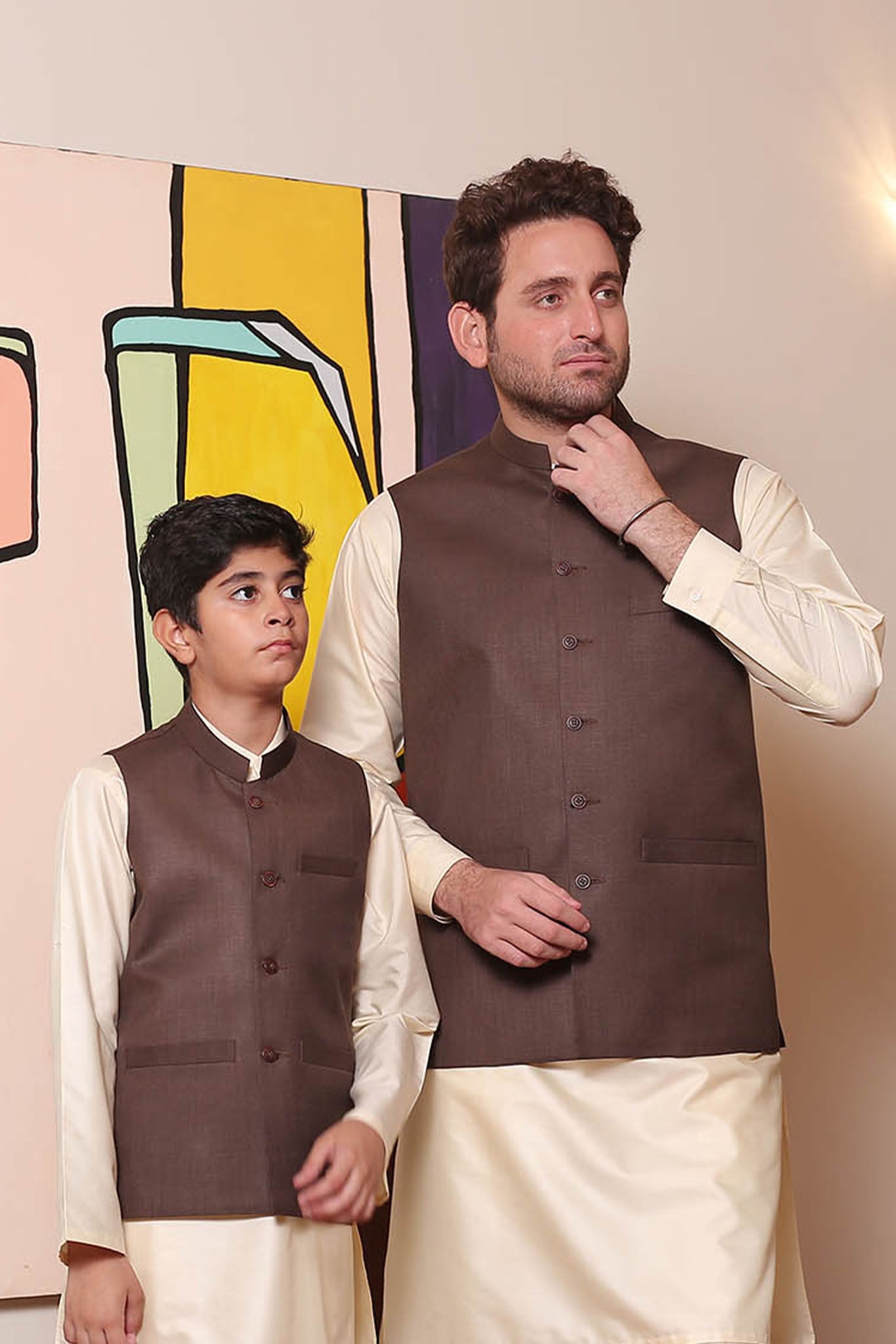 Real Image Mens Waist Coat Collection'2025-OW - 035 Brown
