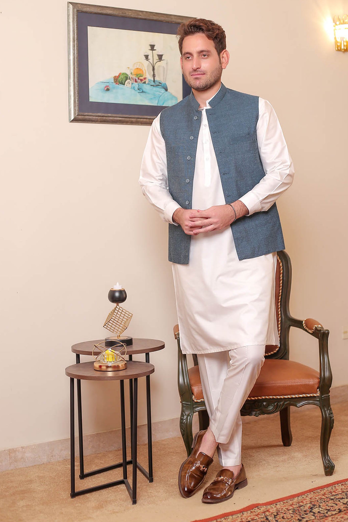 Real Image Mens Waist Coat Collection'2025-WP - 110 Blue