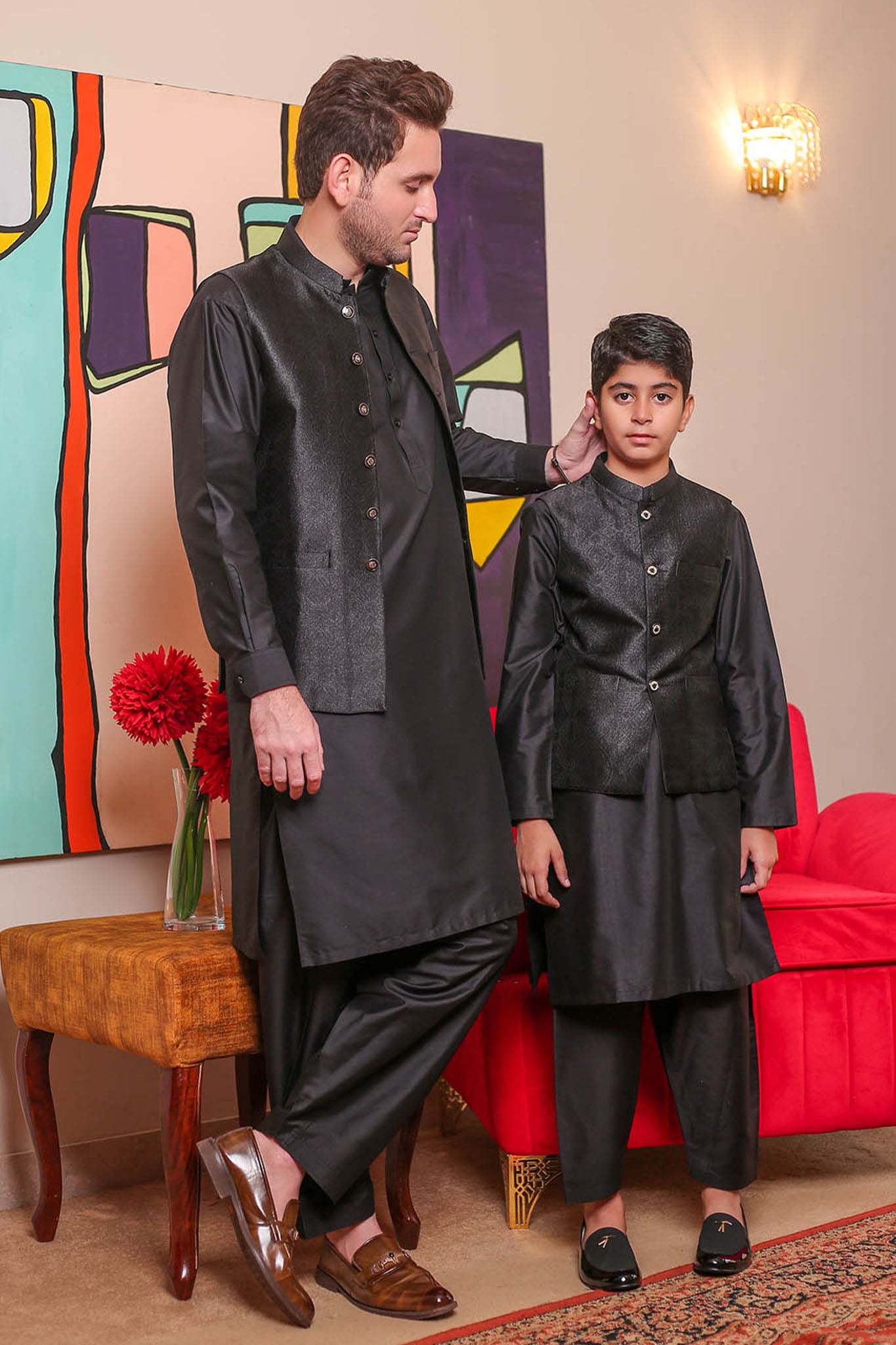 Real Image Mens Waist Coat Collection'2025-WP - 136 Black