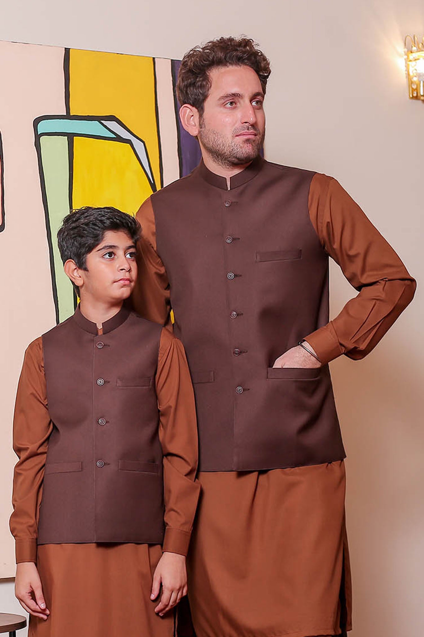 Real Image Mens Waist Coat Collection'2025-OW - 034 Brown