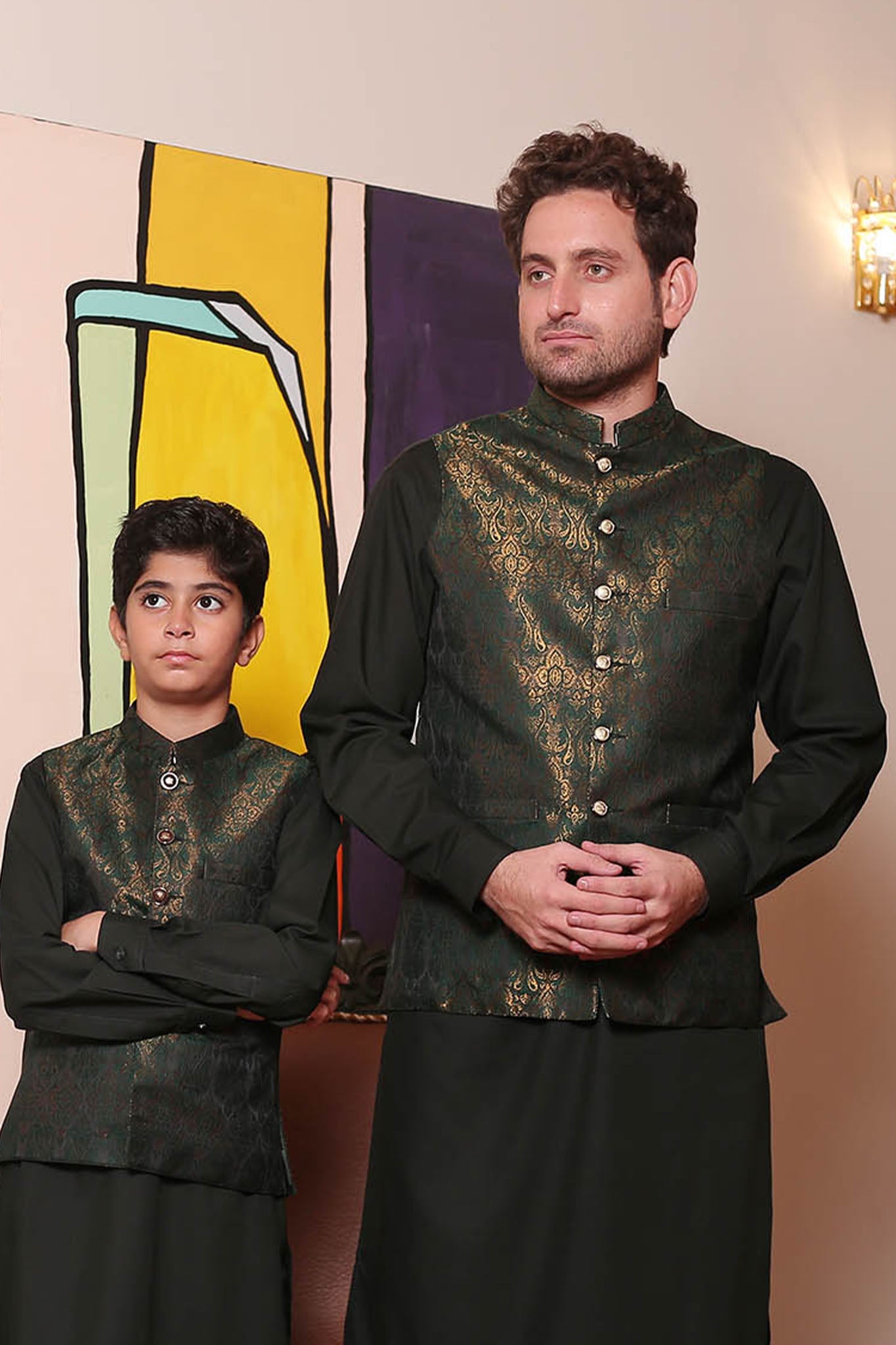 Real Image Mens Waist Coat Collection'2025-OW - 048 Dark Green