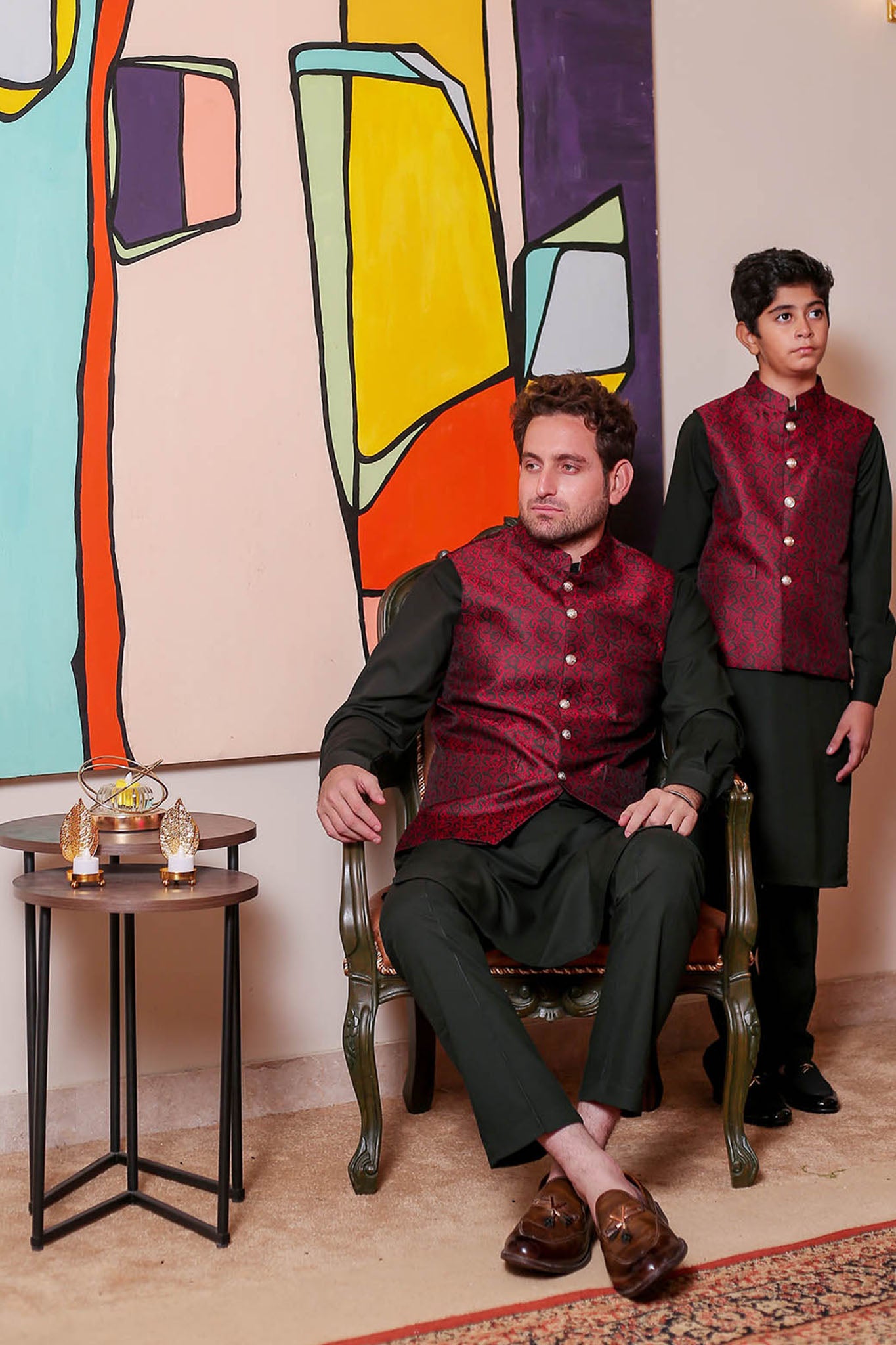 Real Image Mens Waist Coat Collection'2025-OW - 043 Maroon