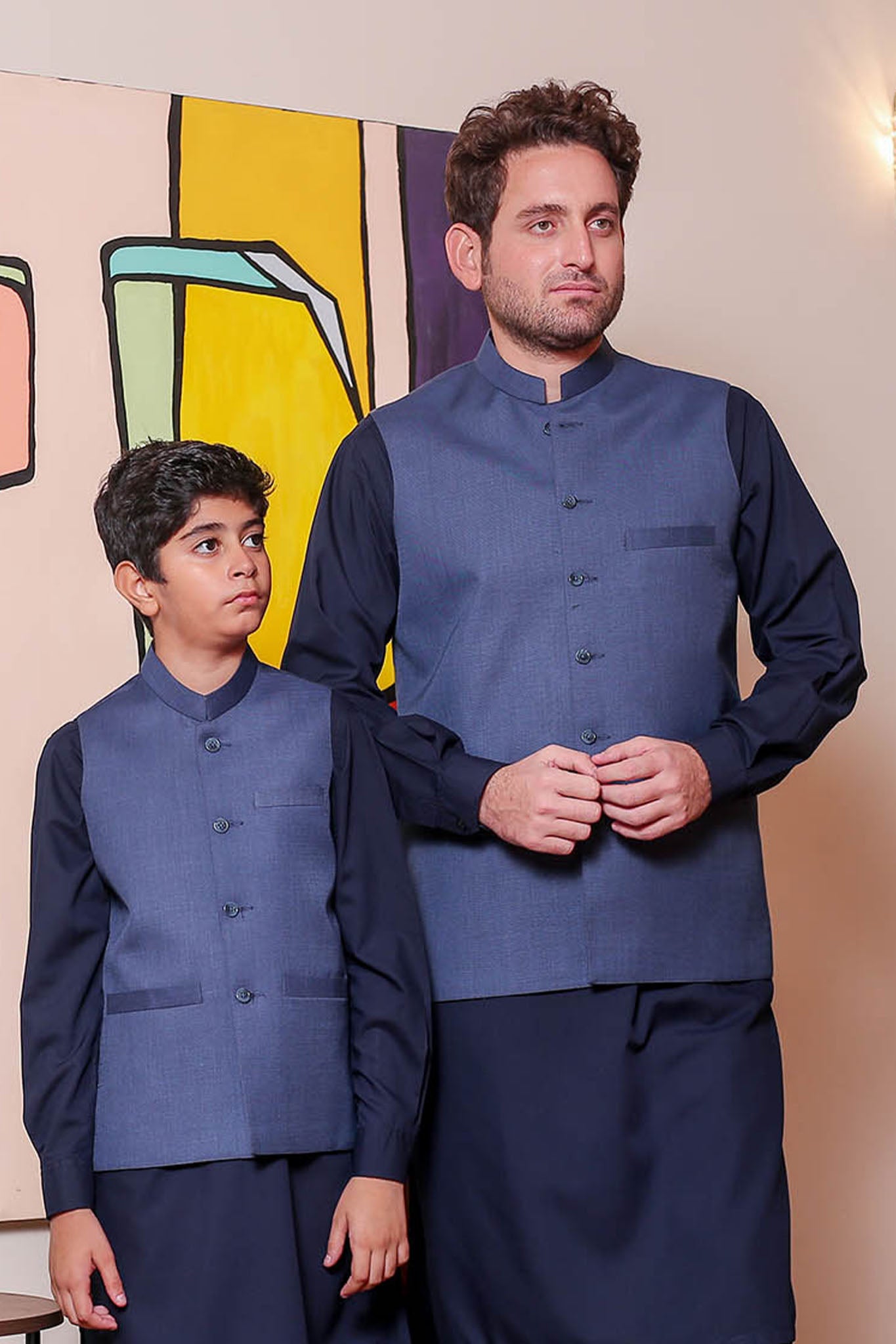 Real Image Mens Waist Coat Collection'2025-OW - 033 Blue