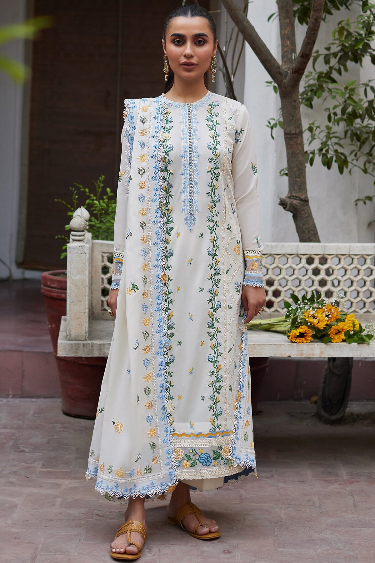 Zaha Unstitched 3 Piece Emb Festive Lawn Collection'2024-ZF-08-Leya