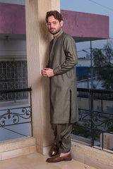 Real Image Mens Kurta Shalwar Winter Collection'2025-D-512 Dark Green