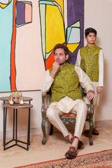 Real Image Kids Waist Coat Collection'2025-OKW-050 Smart Fit Green