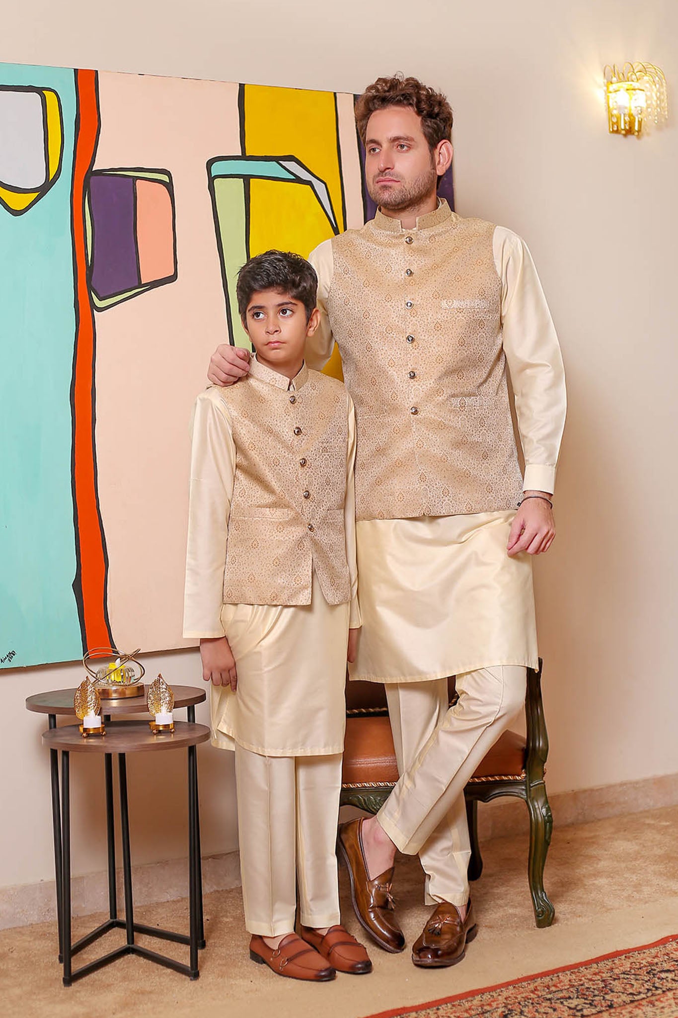 Real Image Mens Waist Coat Collection'2025-WP - 161 Gold