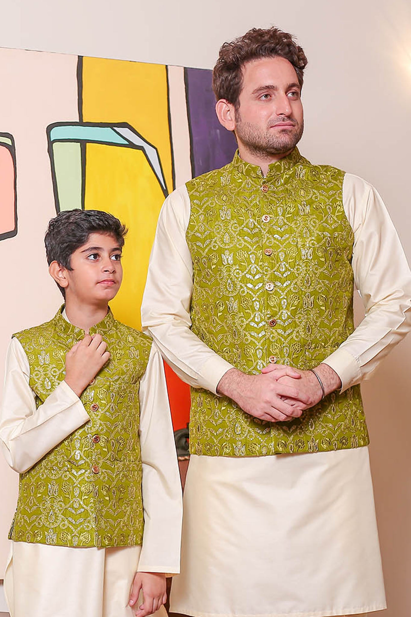 Real Image Mens Waist Coat Collection'2025-OW - 050 Green