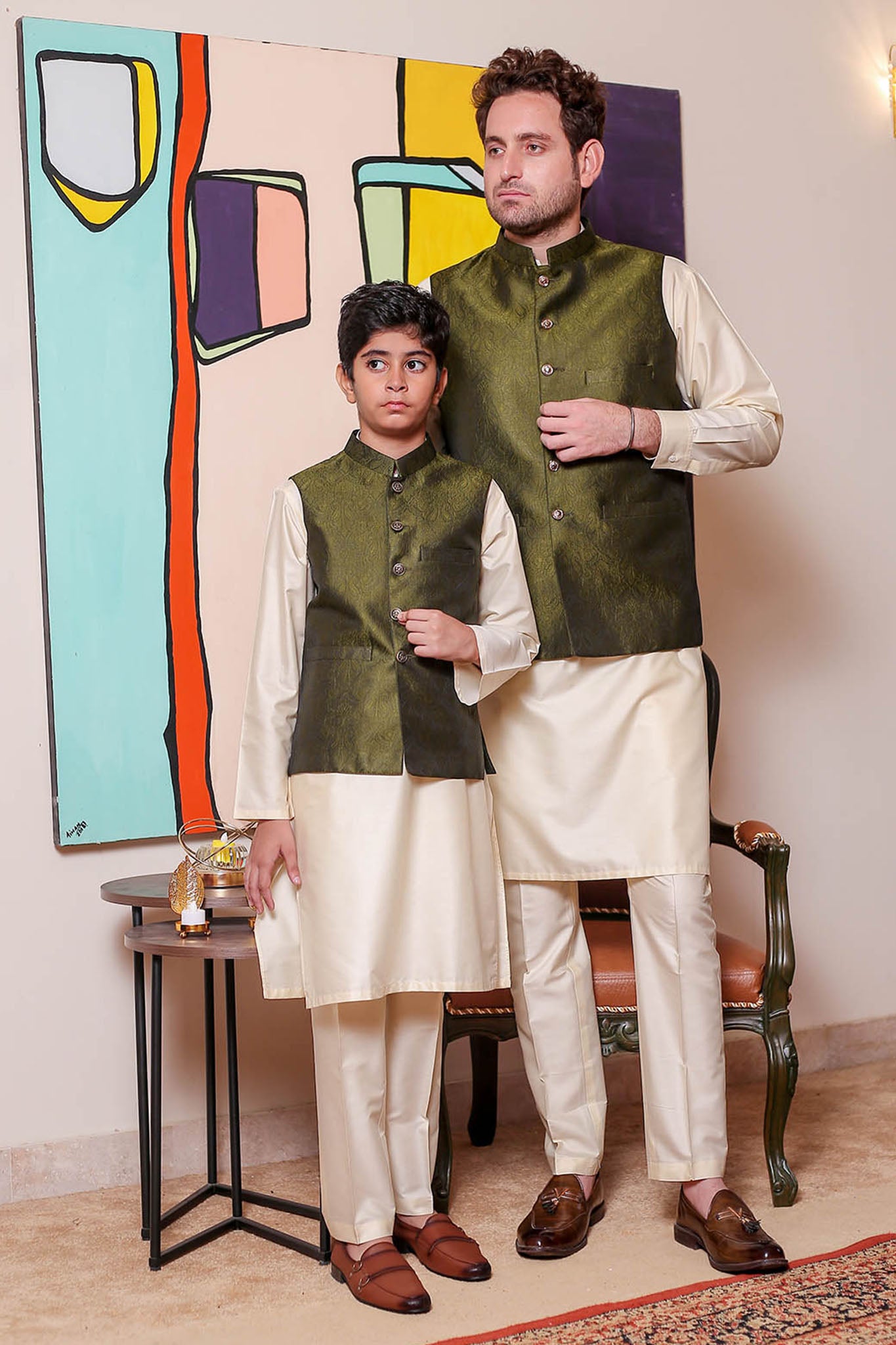 Real Image Mens Waist Coat Collection'2025-OW - 040 Green