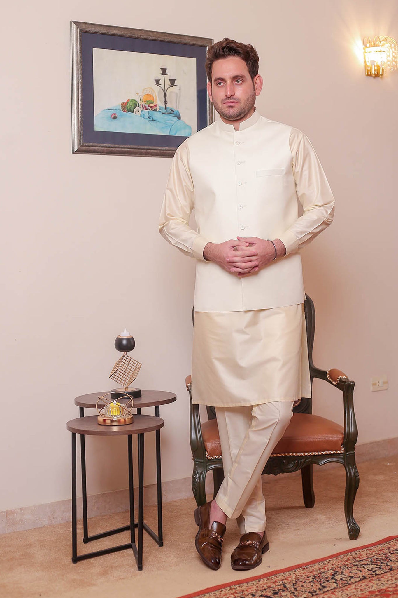 Real Image Mens Waist Coat Collection'2025-OW - 027 Cream