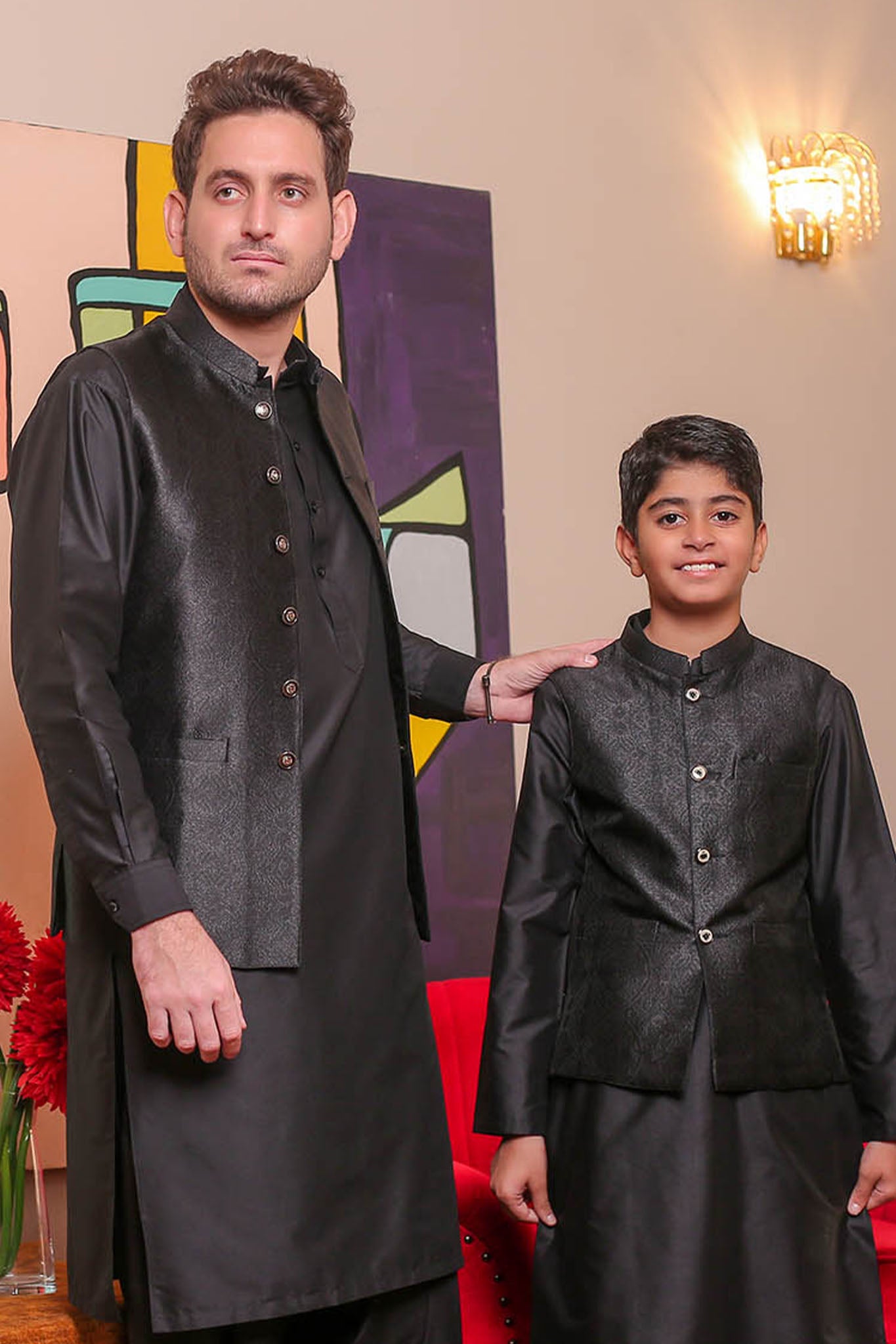 Real Image Mens Waist Coat Collection'2025-WP - 136 Black