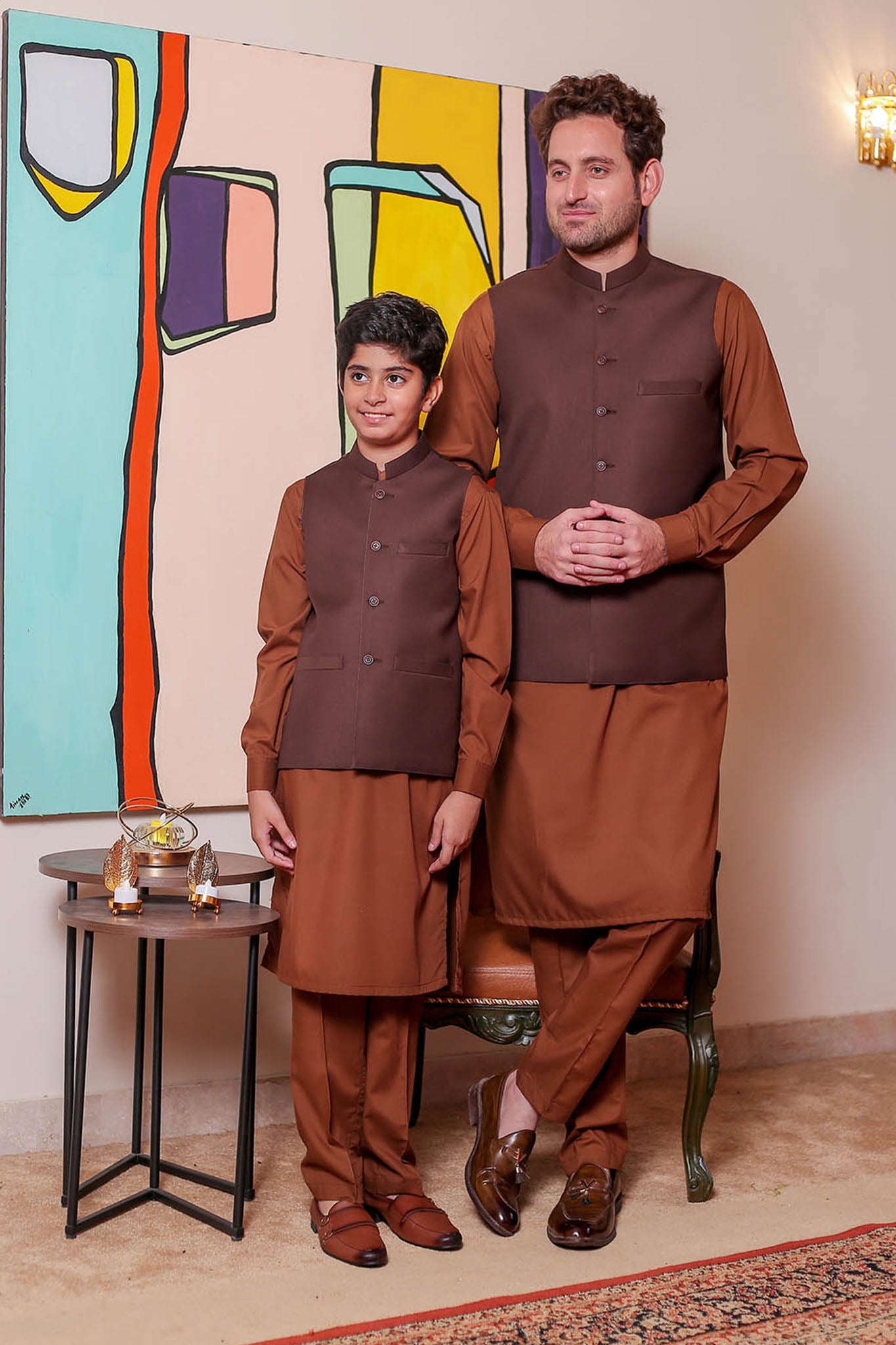 Real Image Mens Waist Coat Collection'2025-OW - 034 Brown