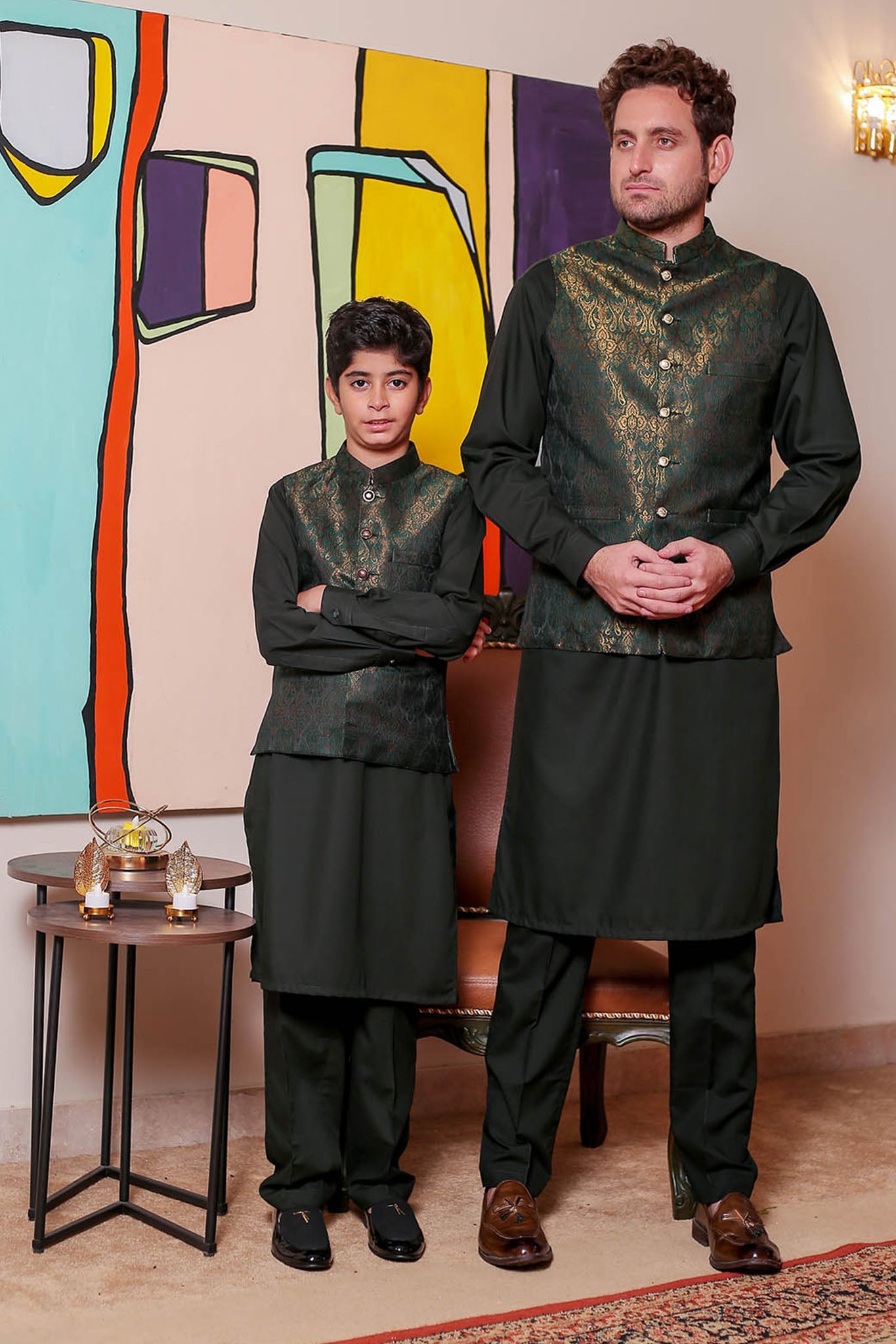 Real Image Mens Waist Coat Collection'2025-OW - 048 Dark Green
