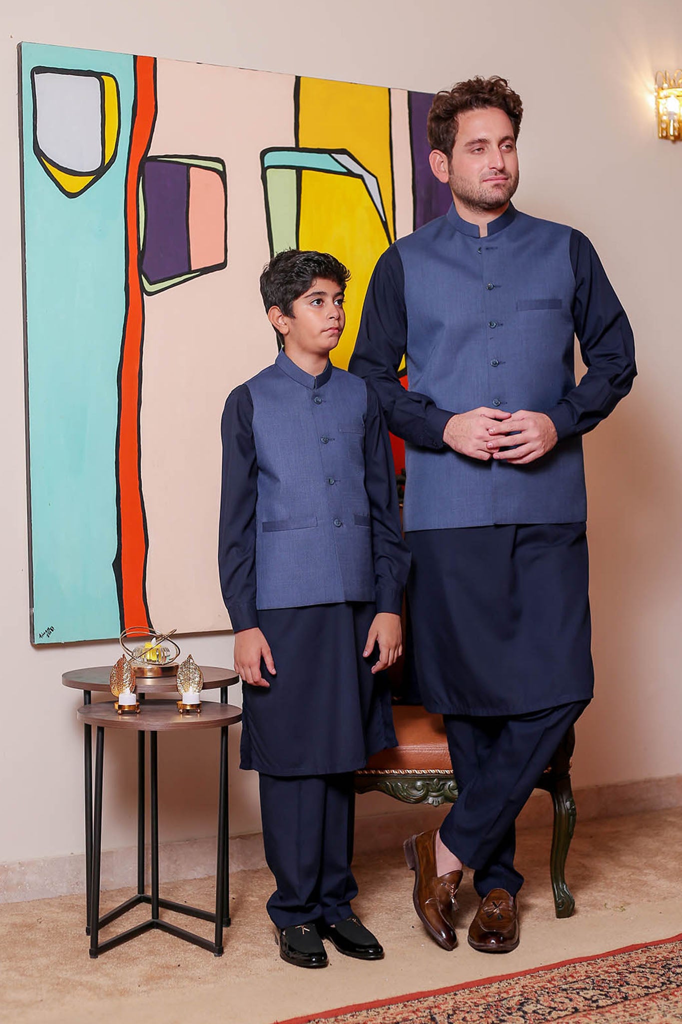 Real Image Mens Waist Coat Collection'2025-OW - 033 Blue
