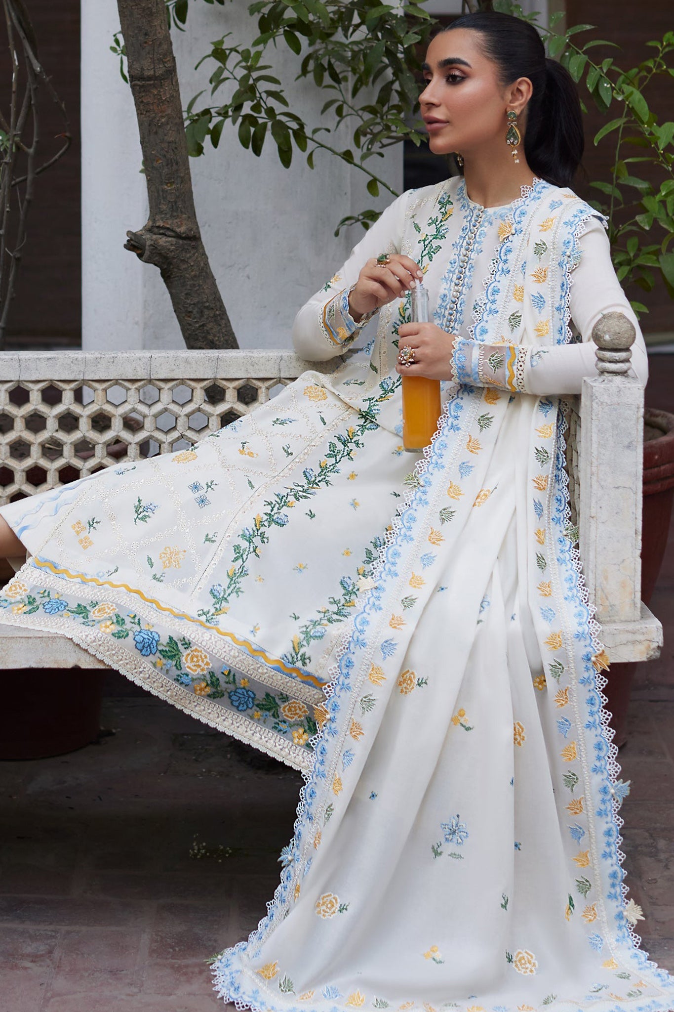 Zaha Unstitched 3 Piece Emb Festive Lawn Collection'2024-ZF-08-Leya