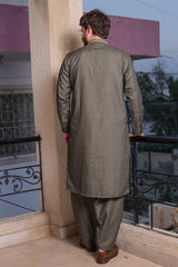 Real Image Mens Kurta Shalwar Winter Collection'2025-D-512 Dark Green