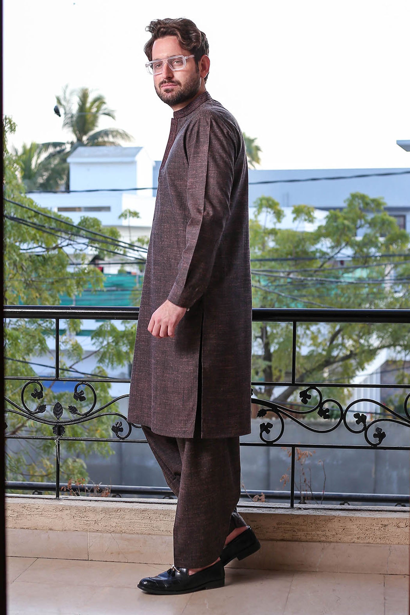 Real Image Mens Kurta Shalwar Winter Collection'2025-D-513 Dark Maroon