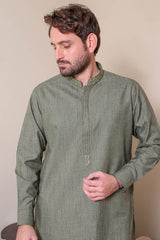 Real Image Mens Kurta Shalwar Winter Collection'2025-D-514 Green