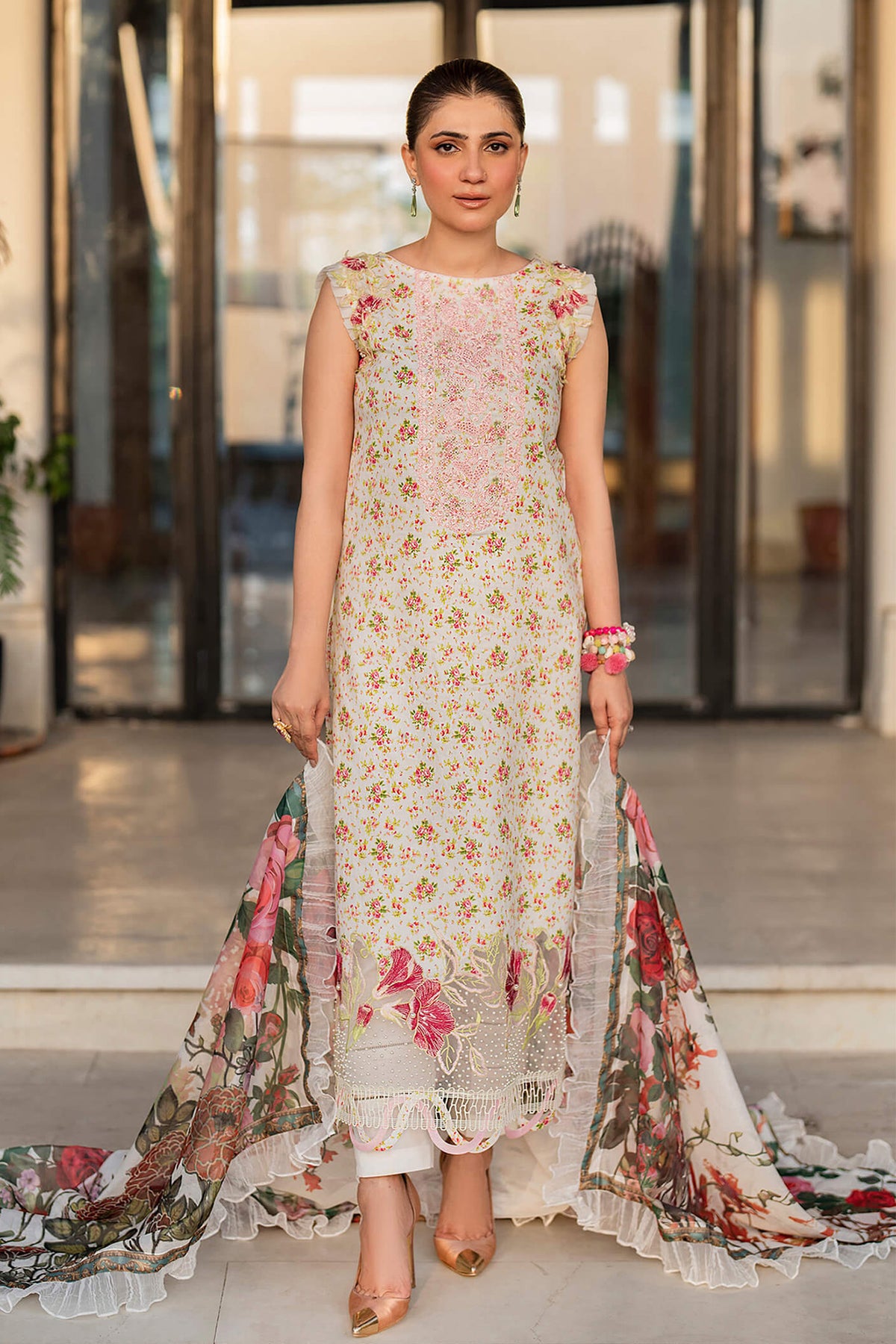 Meraki By Asifa Nabeel Unstitched 3 Piece Digital Printed Lawn Vol-02 Collection'2024-MK-15-Gulnar