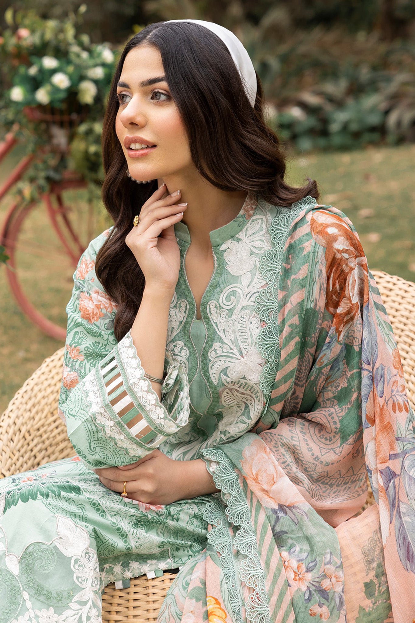 Adan's Print By Nafia Atta Unstitched 3 Piece Digital Printed Lawn Collection'2024-D-10