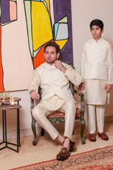 Real Image Kids Waist Coat Collection'2025-OKW-027 Smart Fit Cream