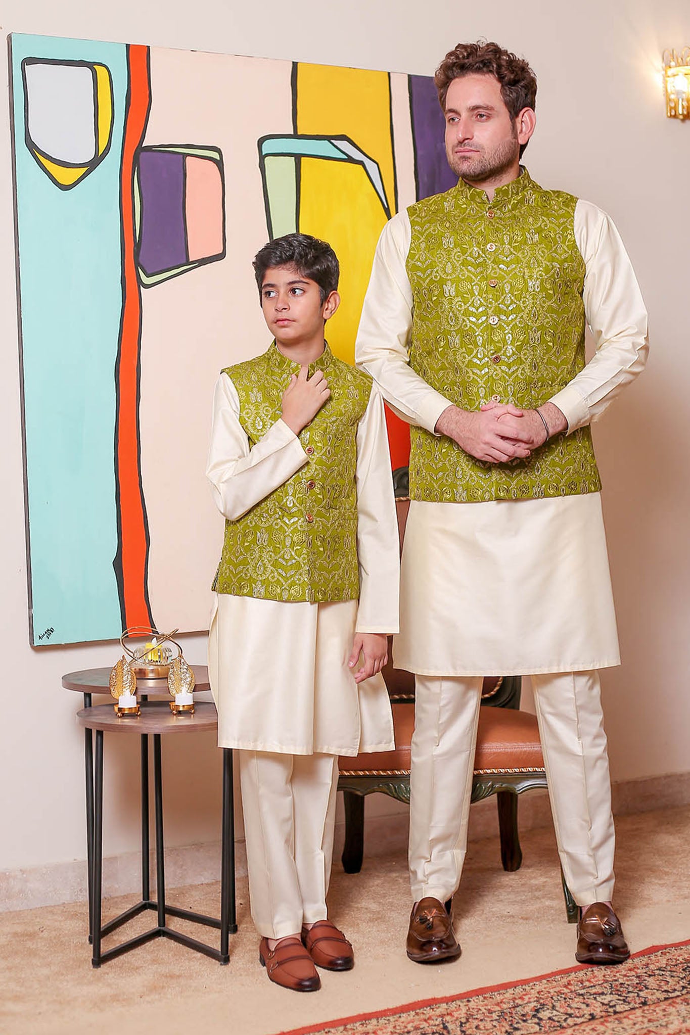 Real Image Mens Waist Coat Collection'2025-OW - 050 Green