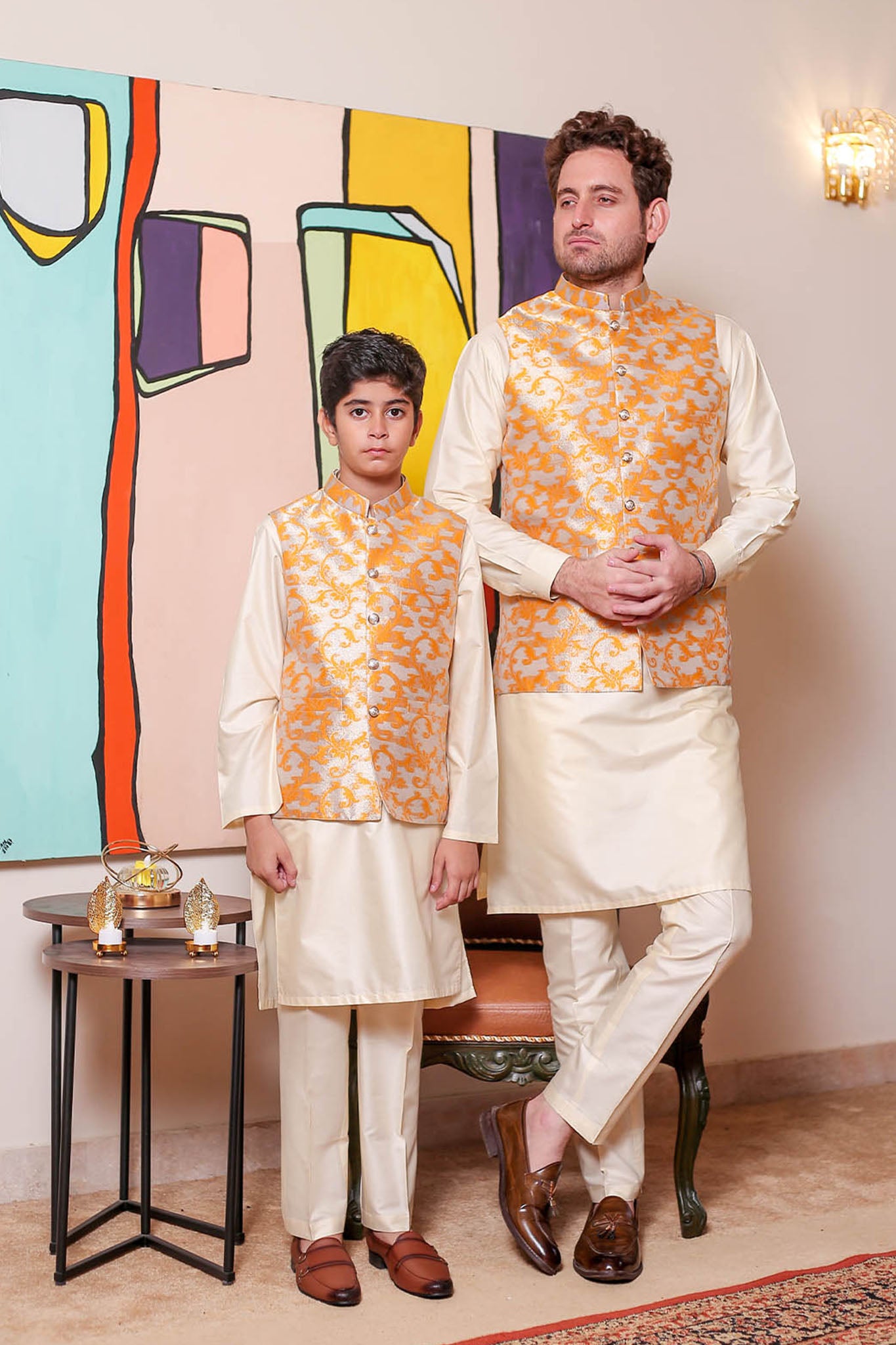 Real Image Mens Waist Coat Collection'2025-OW - 046 Yellow