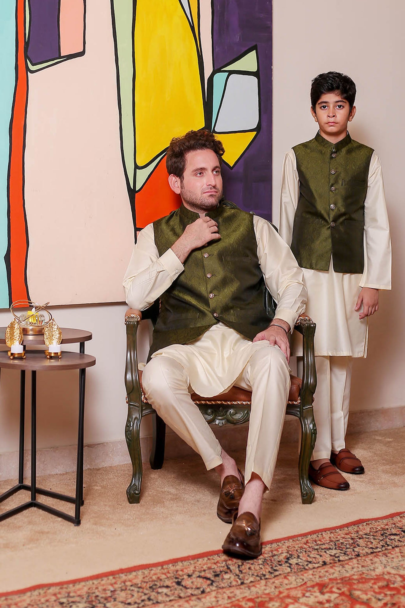 Real Image Mens Waist Coat Collection'2025-OW - 040 Green