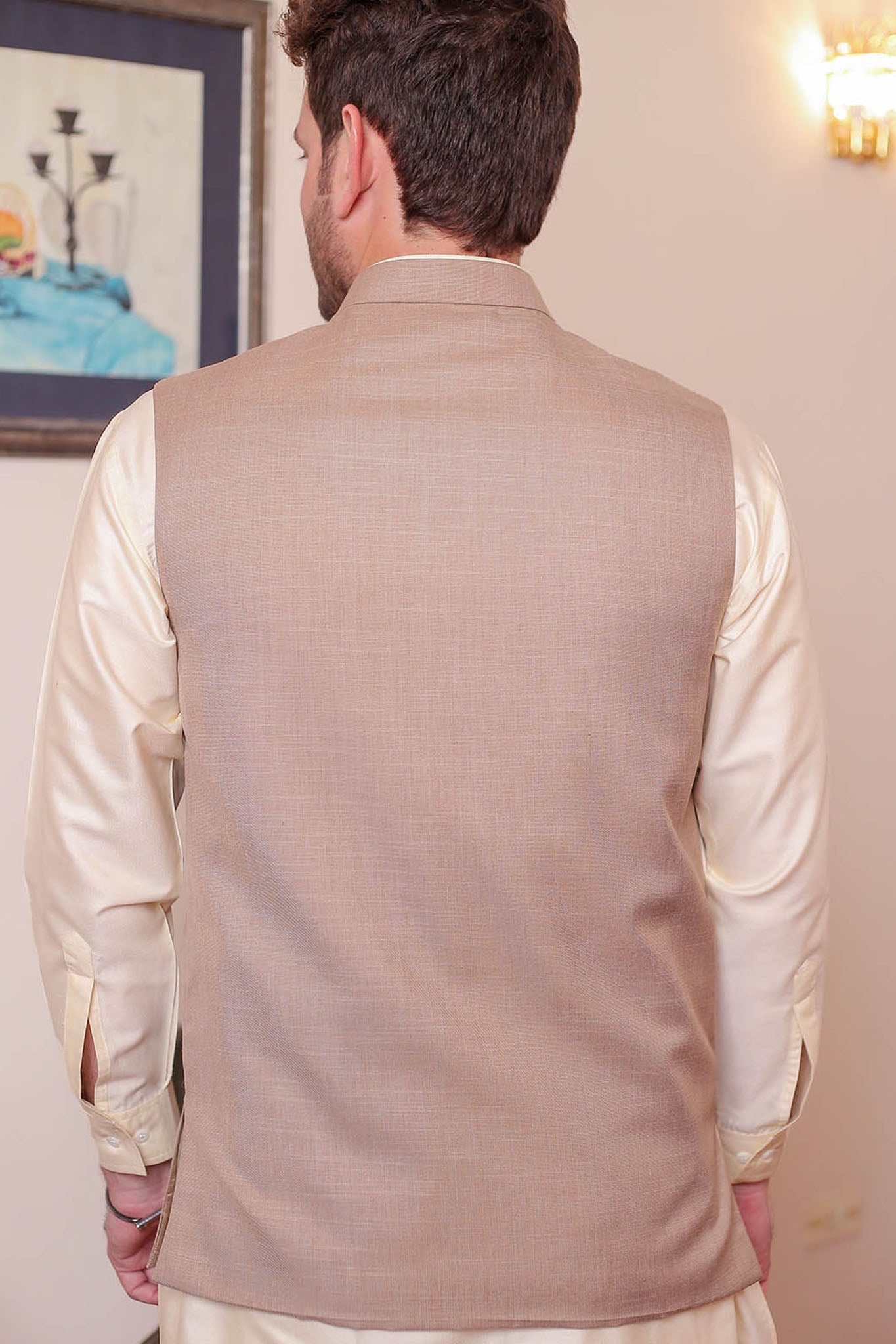Real Image Mens Waist Coat Collection'2025-OW - 036 Beige